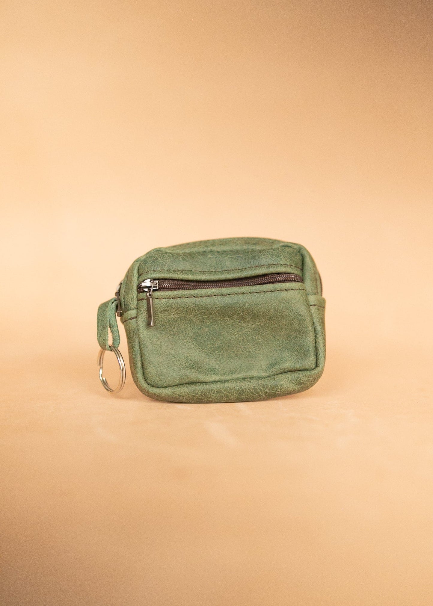 The Real McCaul Coin Purse Key Case Card Holder Wallet - Cowhide Australian Made Australian Owned Tri-Pocket Leather Pouch