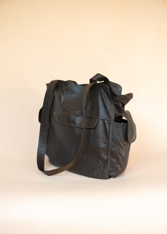The Real McCaul Handbags The Polly Tote Handbag - Premium Kangaroo Australian Made Australian Owned Partition Leather Handbag- Kangaroo & Cowhide Australian Made