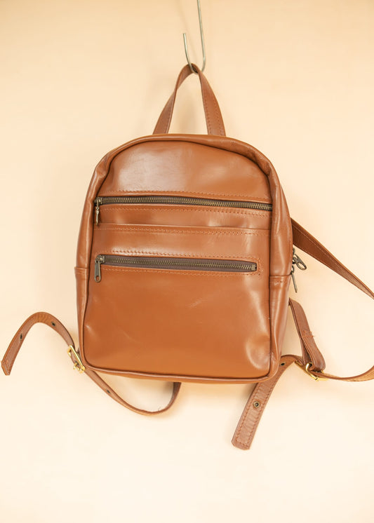 The Real McCaul Leathergoods Back Packs The Annie Backpack - Large - Cowhide - Tan Australian Made Australian Owned Leather Backpacks Made in Australia