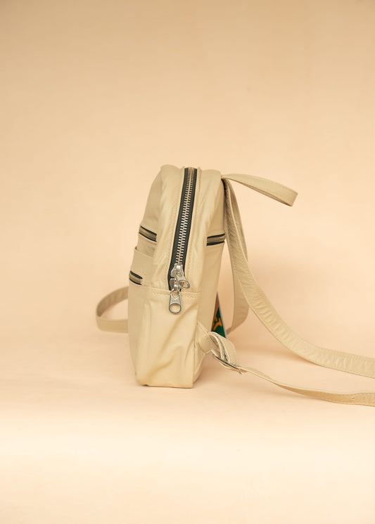 The Real McCaul Leathergoods Back Packs The Mini Annie Backpack - Cowhide - Beige Australian Made Australian Owned Leather Backpacks Made in Australia