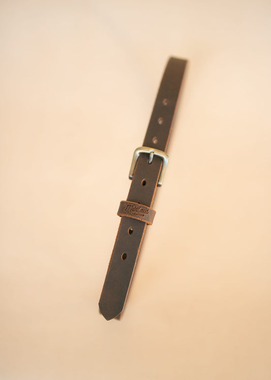 The Real McCaul Leathergoods Belts Legacy Casual Belt 25mm - Rustic Brown Australian Made Australian Owned Solid Leather Men's Belt - Handmade in Australia - Brass Buckle