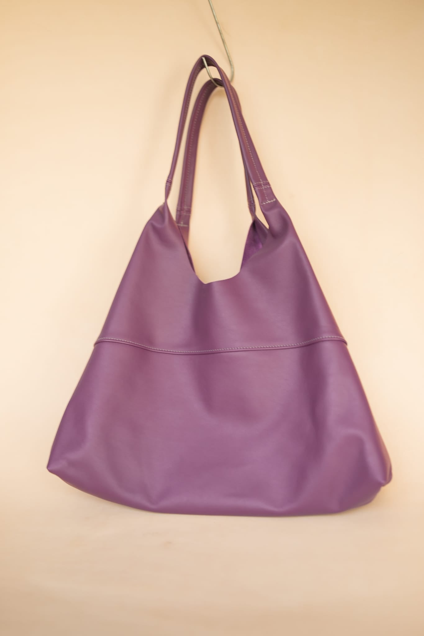 The Real McCaul Leathergoods Handbags Noosa Tote Sling Bag - Purple - Cowhide Australian Made Australian Owned Slouch Tote Bag Leather Made In Australia