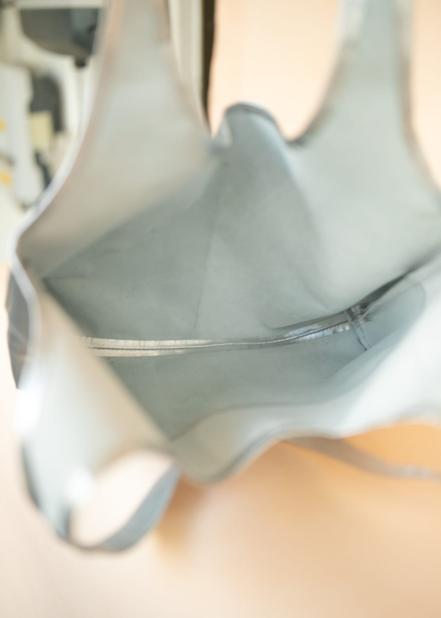 The Real McCaul Leathergoods Handbags Noosa Tote Sling Bag - Silver - Kangaroo Australian Made Australian Owned Slouch Tote Bag Leather Made In Australia