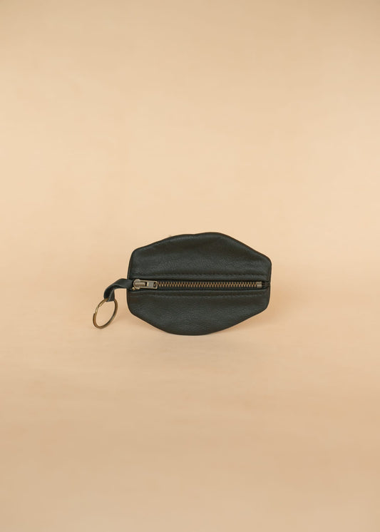 The Real McCaul Leathergoods Keyring Black One Zip Key & Coin Pouch - Cowhide Australian Made Australian Owned Double Sided Key & Coin Pouch- MADE IN AUSTRALIA - Genuine Leather