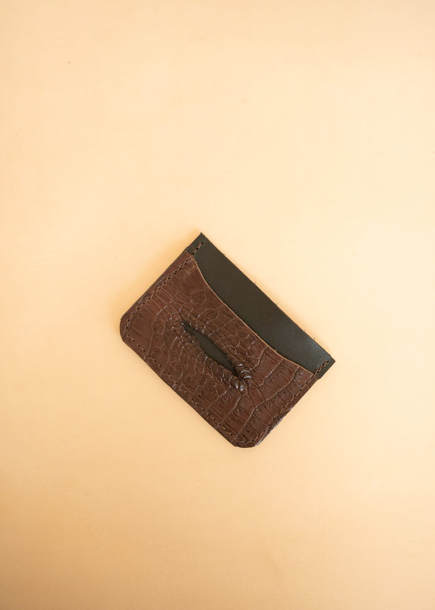 The Real McCaul Leathergoods Wallet Card Holder Wallet - Three Pocket - Crocodile Butt Australian Made Australian Owned Leather Card Holder Wallet - Three Pocket Made in Australia