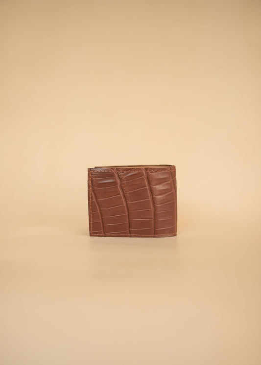 The Real McCaul Leathergoods Wallets Classic Bifold Wallet - Crocodile and Kangaroo - Tan Australian Made Australian Owned Bifold Crocodile and Kangaroo Leather Wallet- Made In Australia