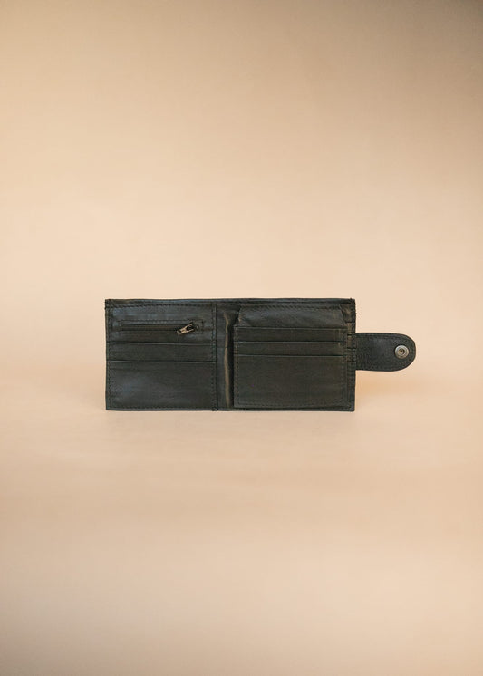 The Real McCaul Wallets All-Card Bifold Wallet with Zip - Kangaroo Australian Made Australian Owned Leather Men's Wallet- Australian Made - Kangaroo & Cowhide