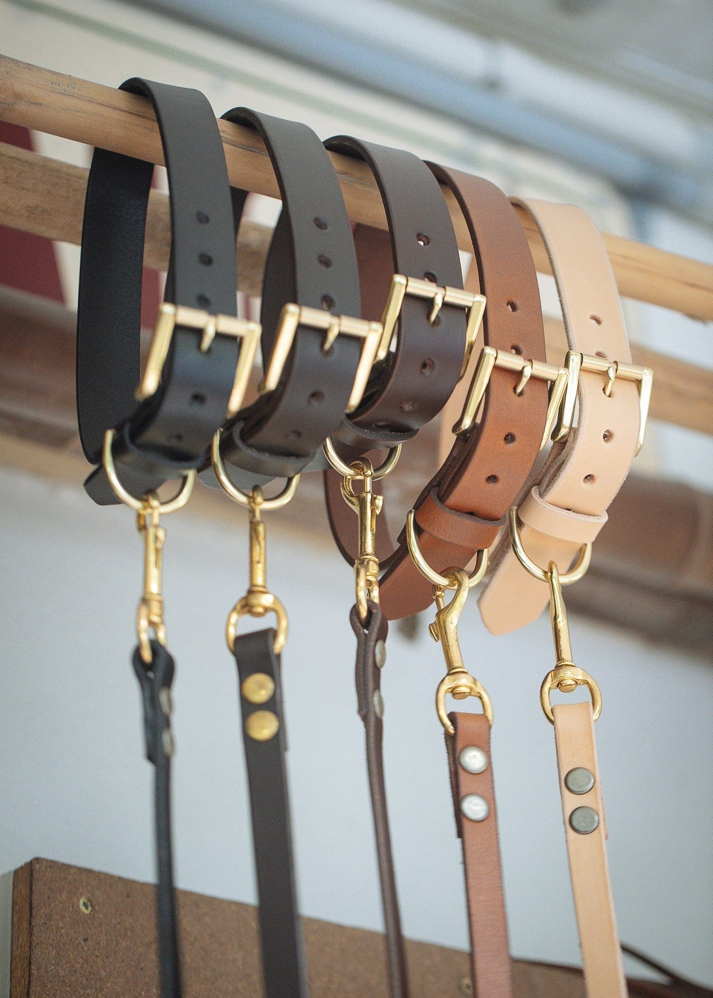 The Real McCaul Leathergoods Pet Collars & Harnesses Dog Collar & Leash Set - 30mm Wide - Dark Brown Australian Made Australian Owned Leather Dog Collar and Lead with Brass Fittings- Australian Made