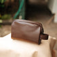 The Real McCaul Apparel & Accessories Brown Small Toiletry Bathroom Bag - Kangaroo Australian Made Australian Owned Leather Australian Made Toiletry Dopp Kit Shaving Bathroom Bag - Cowhide - Men's Gifts