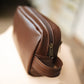 The Real McCaul Apparel & Accessories Small Toiletry Bathroom Bag - Kangaroo Australian Made Australian Owned Leather Australian Made Toiletry Dopp Kit Shaving Bathroom Bag - Cowhide - Men's Gifts