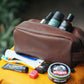 The Real McCaul Apparel & Accessories Toiletry Bathroom Washbag - Cowhide - Black Australian Made Australian Owned Leather Australian Made Toiletry Dopp Kit Shaving Bathroom Bag - Cowhide - Men's Gifts