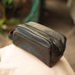 The Real McCaul Apparel & Accessories Toiletry Bathroom Washbag - Cowhide - Black Australian Made Australian Owned Leather Australian Made Toiletry Dopp Kit Shaving Bathroom Bag - Cowhide - Men's Gifts