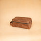 The Real McCaul Apparel & Accessories Toiletry Bathroom Washbag - Cowhide - Marble Tan Australian Made Australian Owned Leather Australian Made Toiletry Dopp Kit Shaving Bathroom Bag - Cowhide - Men's Gifts