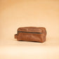 The Real McCaul Apparel & Accessories Toiletry Bathroom Washbag - Cowhide - Marble Tan Australian Made Australian Owned Leather Australian Made Toiletry Dopp Kit Shaving Bathroom Bag - Cowhide - Men's Gifts