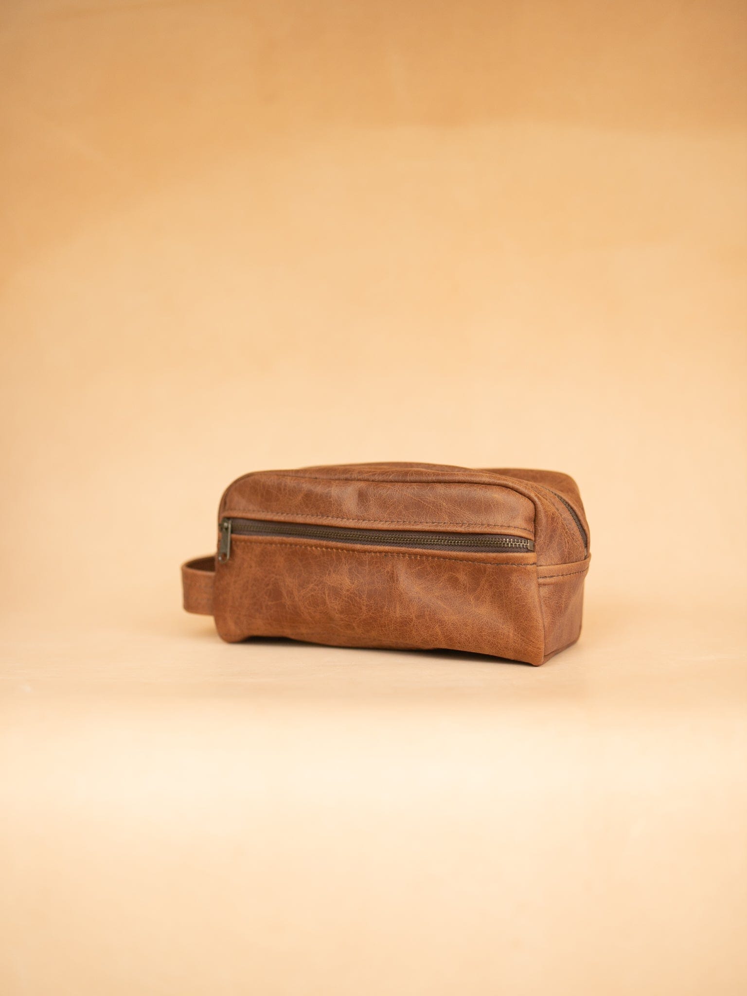 The Real McCaul Apparel & Accessories Toiletry Bathroom Washbag - Cowhide - Marble Tan Australian Made Australian Owned Leather Australian Made Toiletry Dopp Kit Shaving Bathroom Bag - Cowhide - Men's Gifts