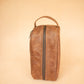 The Real McCaul Apparel & Accessories Toiletry Bathroom Washbag - Cowhide - Marble Tan Australian Made Australian Owned Leather Australian Made Toiletry Dopp Kit Shaving Bathroom Bag - Cowhide - Men's Gifts