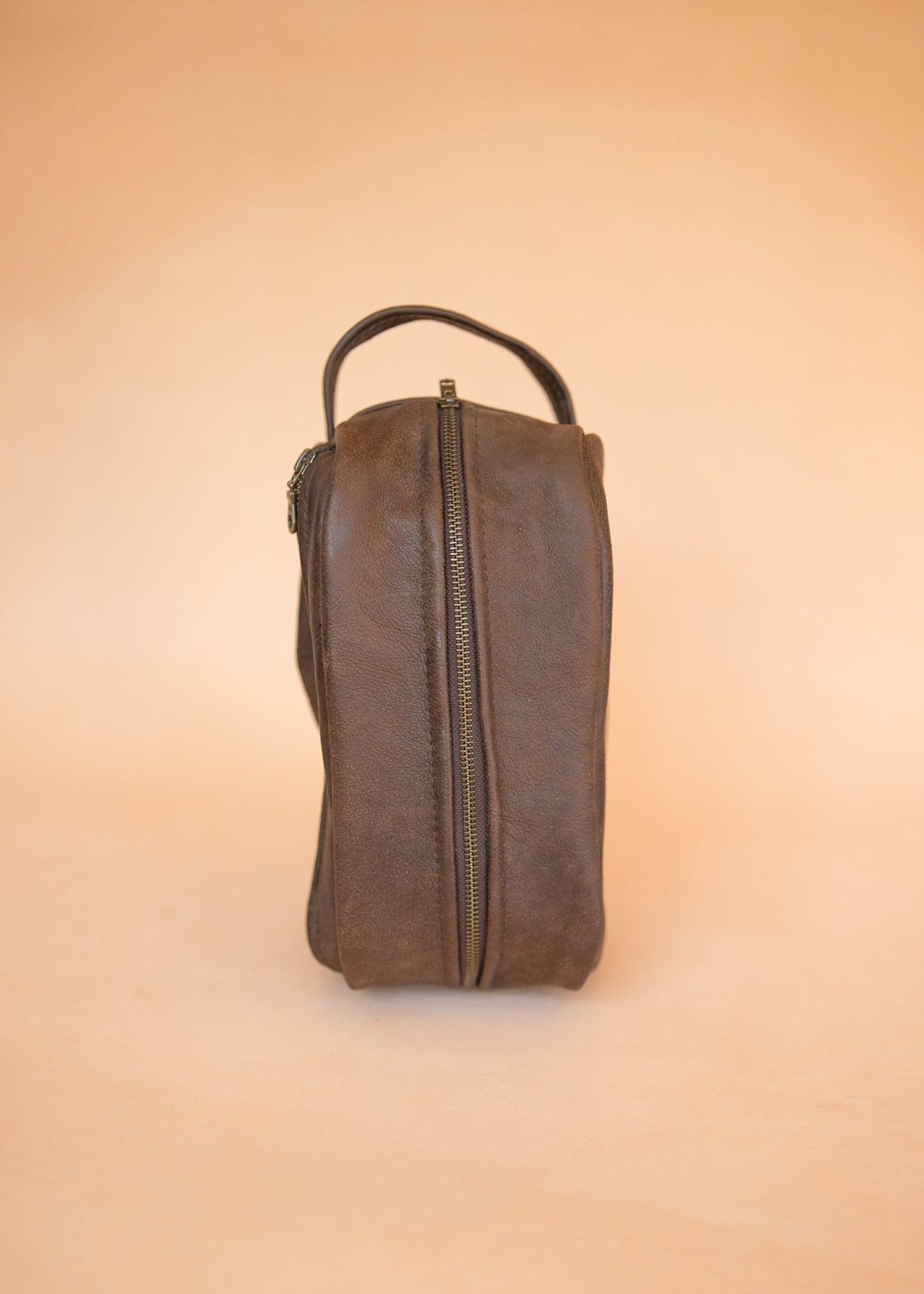 The Real McCaul Apparel & Accessories Toiletry Bathroom Washbag - Cowhide - Mottle Brown Australian Made Australian Owned Leather Australian Made Toiletry Dopp Kit Shaving Bathroom Bag - Cowhide - Men's Gifts