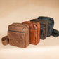 The Real McCaul Back Packs Crossover Backpack Sling Bag - Cowhide - Marble Brown Australian Made Australian Owned Leather ManBag Crossover Backpack Australian Made