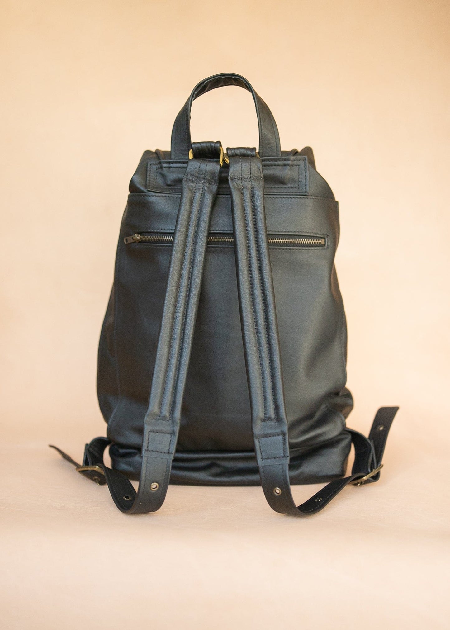 The Real McCaul Back Packs Large Deluxe Travel Laptop Backpack - Cowhide - Black Australian Made Australian Owned Leather Laptop/Travel Backpack Handmade in Australia- Kangaroo & Cowhide Leather