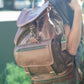 The Real McCaul Back Packs Large Deluxe Travel Laptop Backpack - Cowhide - Marble Brown Australian Made Australian Owned Leather Laptop/Travel Backpack Handmade in Australia- Kangaroo & Cowhide Leather