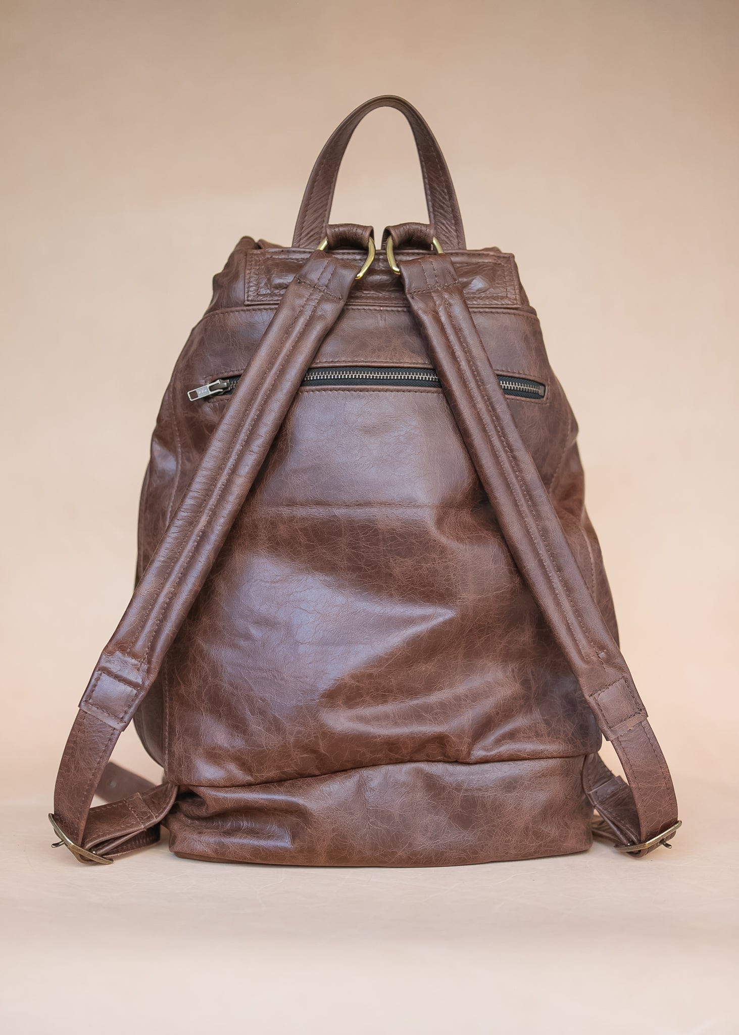 The Real McCaul Back Packs Large Deluxe Travel Laptop Backpack - Cowhide - Marble Brown Australian Made Australian Owned Leather Laptop/Travel Backpack Handmade in Australia- Kangaroo & Cowhide Leather