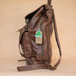 The Real McCaul Back Packs Large Deluxe Travel Laptop Backpack - Cowhide - Marble Brown Australian Made Australian Owned Leather Laptop/Travel Backpack Handmade in Australia- Kangaroo & Cowhide Leather