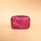 The Real McCaul Coin Purse Dark Pink Key Case Card Holder Wallet - Kangaroo - Metallic Australian Made Australian Owned Tri-Pocket Leather Pouch 