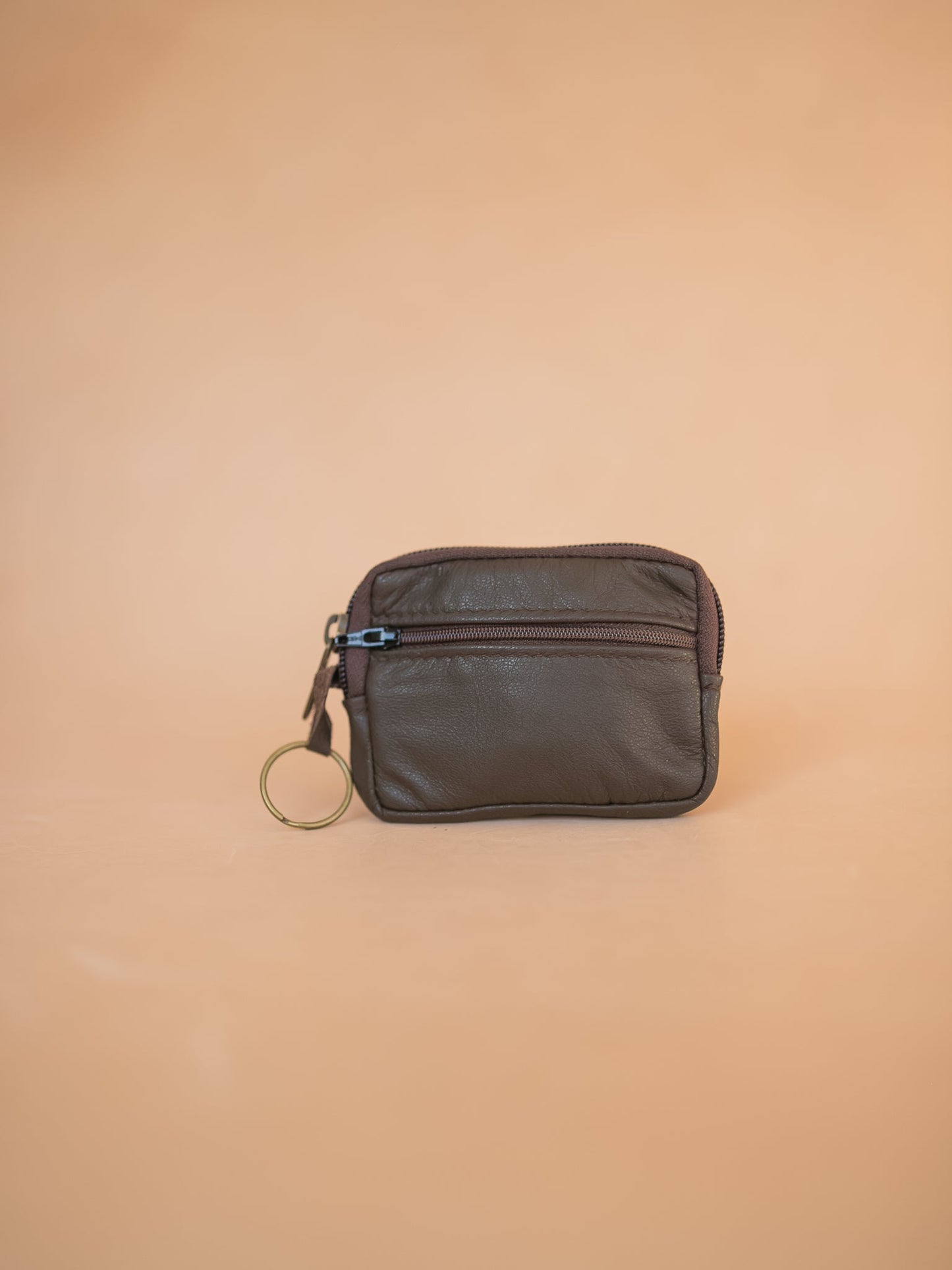 The Real McCaul Coin Purse Key Case Card Holder Wallet - Cowhide Australian Made Australian Owned Tri-Pocket Leather Pouch 