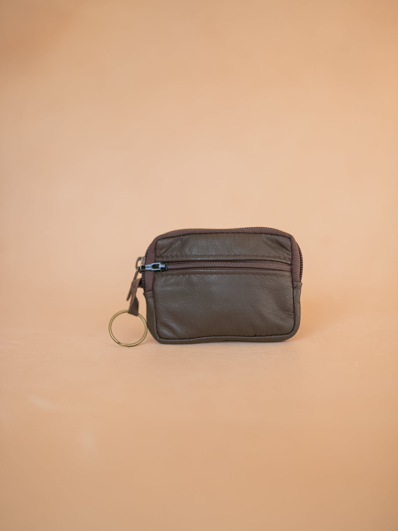 The Real McCaul Coin Purse Key Case Card Holder Wallet - Cowhide Australian Made Australian Owned Tri-Pocket Leather Pouch 