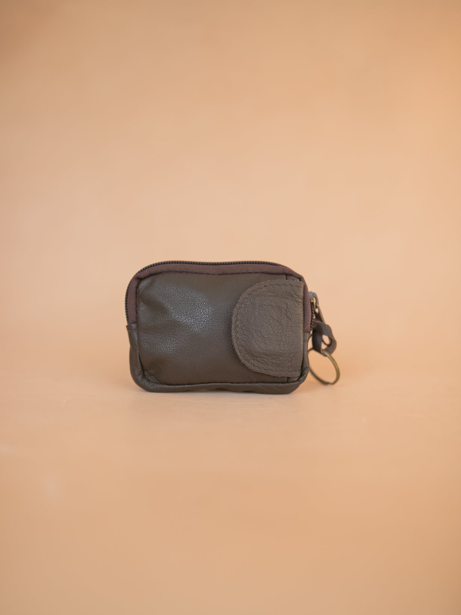 The Real McCaul Coin Purse Key Case Card Holder Wallet - Cowhide Australian Made Australian Owned Tri-Pocket Leather Pouch 