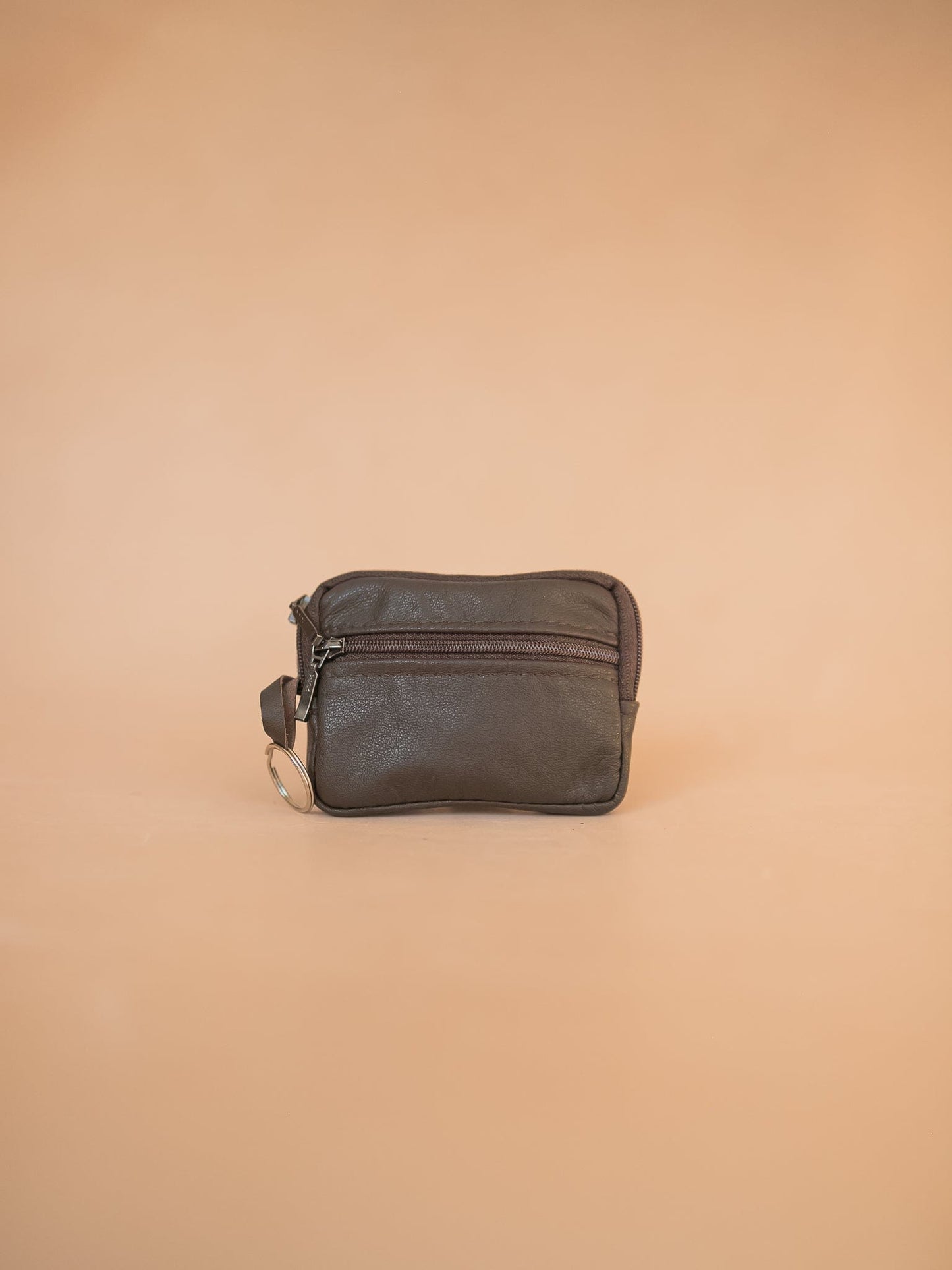 The Real McCaul Coin Purse Key Case Card Holder Wallet - Cowhide Australian Made Australian Owned Tri-Pocket Leather Pouch 