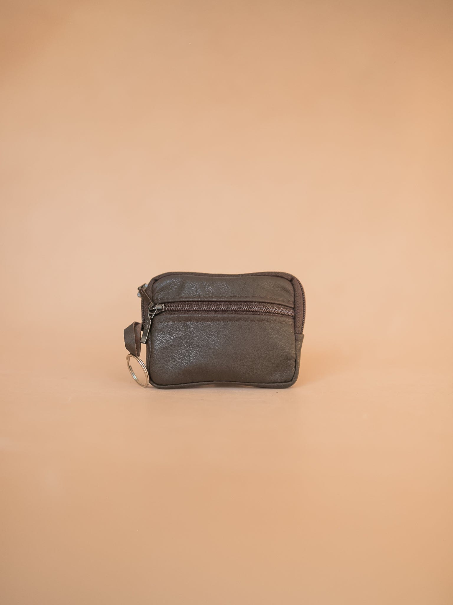 The Real McCaul Coin Purse Key Case Card Holder Wallet - Cowhide Australian Made Australian Owned Tri-Pocket Leather Pouch 