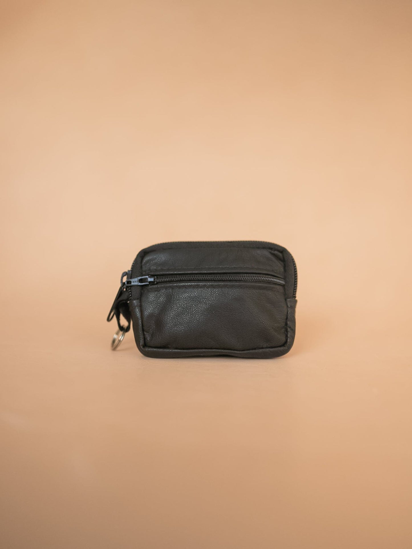 The Real McCaul Coin Purse Key Case Card Holder Wallet - Cowhide Australian Made Australian Owned Tri-Pocket Leather Pouch 
