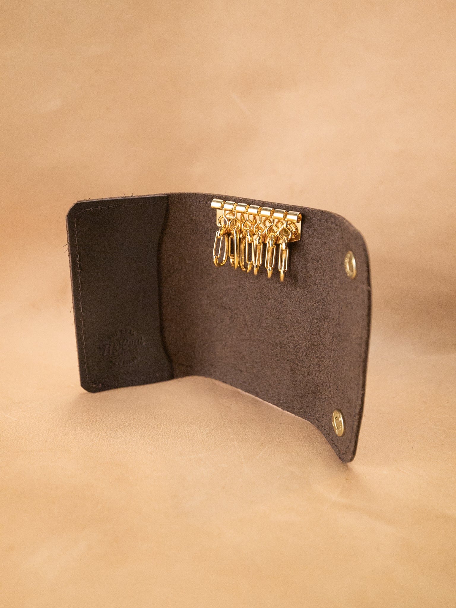 The Real McCaul Coin Purse Key Case Wallet Australian Made Australian Owned Tri-Pocket Leather Pouch 