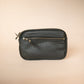 The Real McCaul Coin Purse Large / Black / Antique Brass Parker Pouch - Cowhide Australian Made Australian Owned Tri-Pocket Leather Pouch 