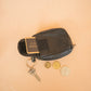 The Real McCaul Coin Purse Large / Black Key Case Card Holder Wallet - Cowhide Australian Made Australian Owned Tri-Pocket Leather Pouch 