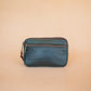 The Real McCaul Coin Purse Large / Green / Antique Brass Parker Pouch - Kangaroo Australian Made Australian Owned Tri-Pocket Leather Pouch 