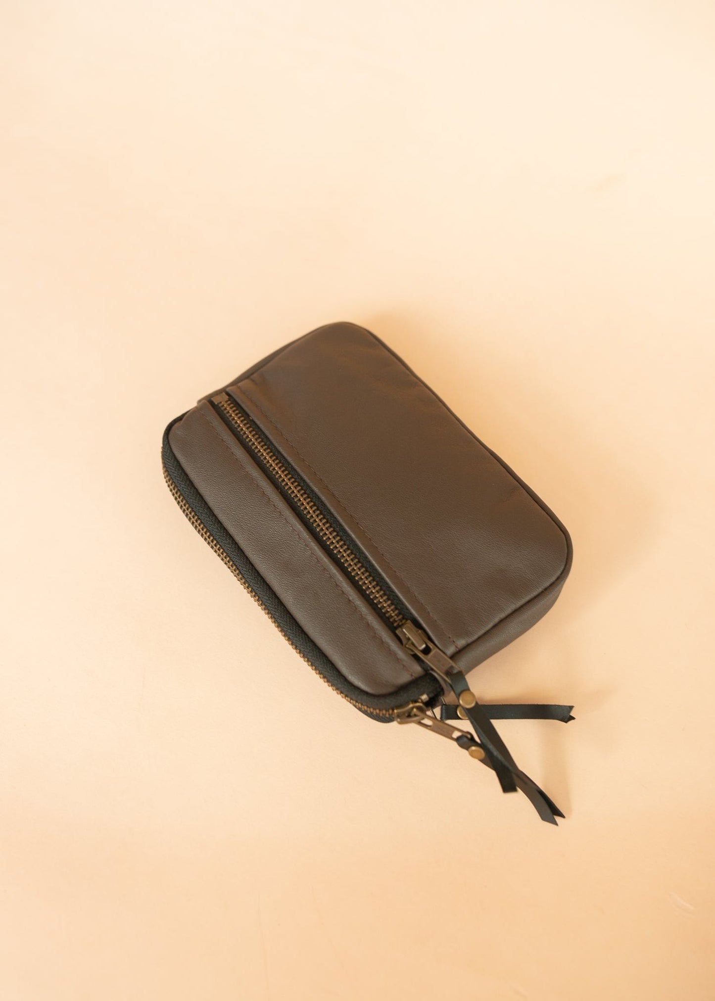 The Real McCaul Coin Purse Parker Pouch - Cowhide Australian Made Australian Owned Tri-Pocket Leather Pouch 