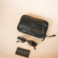 The Real McCaul Coin Purse Parker Pouch - Kangaroo Australian Made Australian Owned Tri-Pocket Leather Pouch 