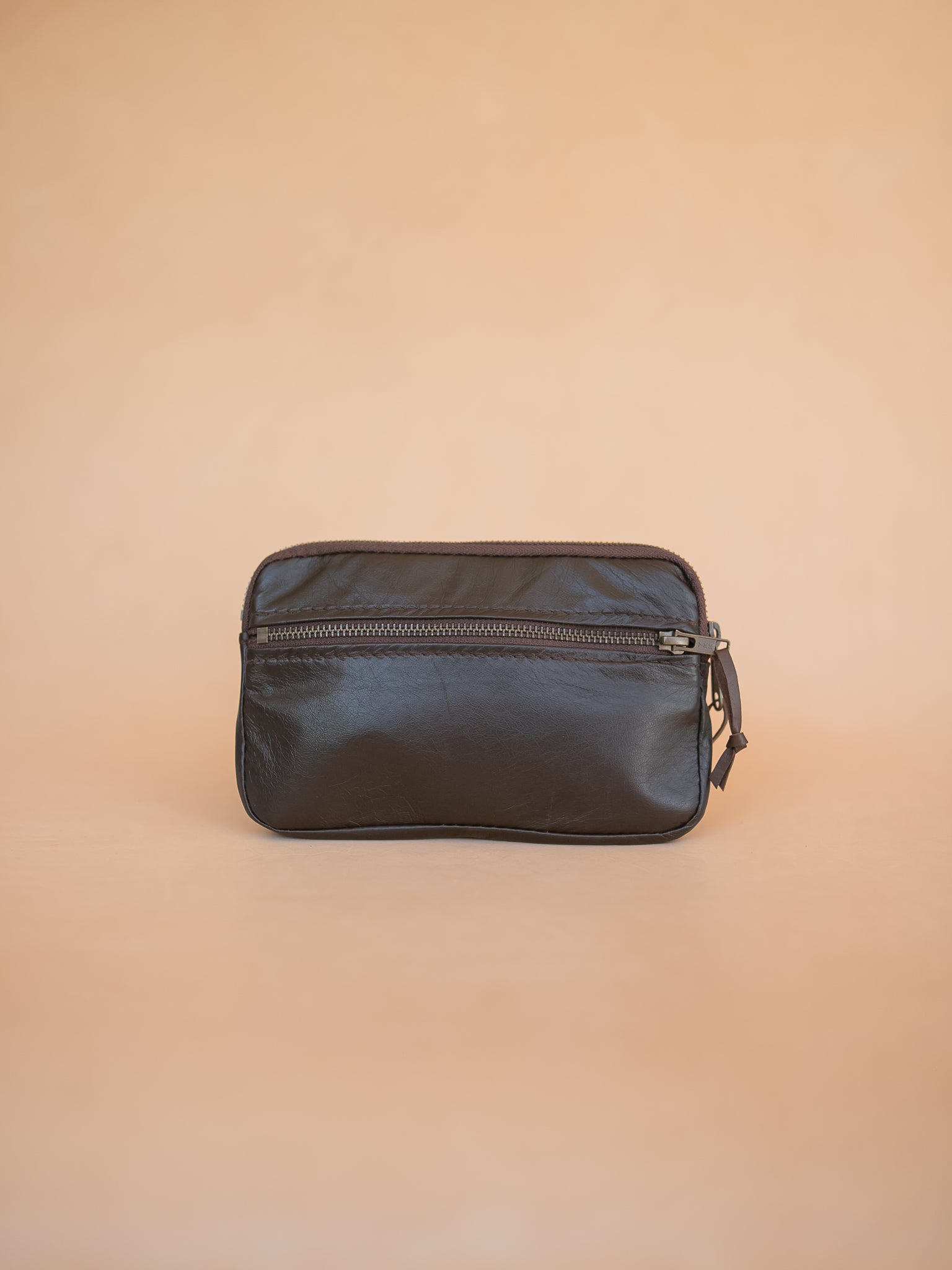 The Real McCaul Coin Purse Parker Pouch - Kangaroo Australian Made Australian Owned Tri-Pocket Leather Pouch 