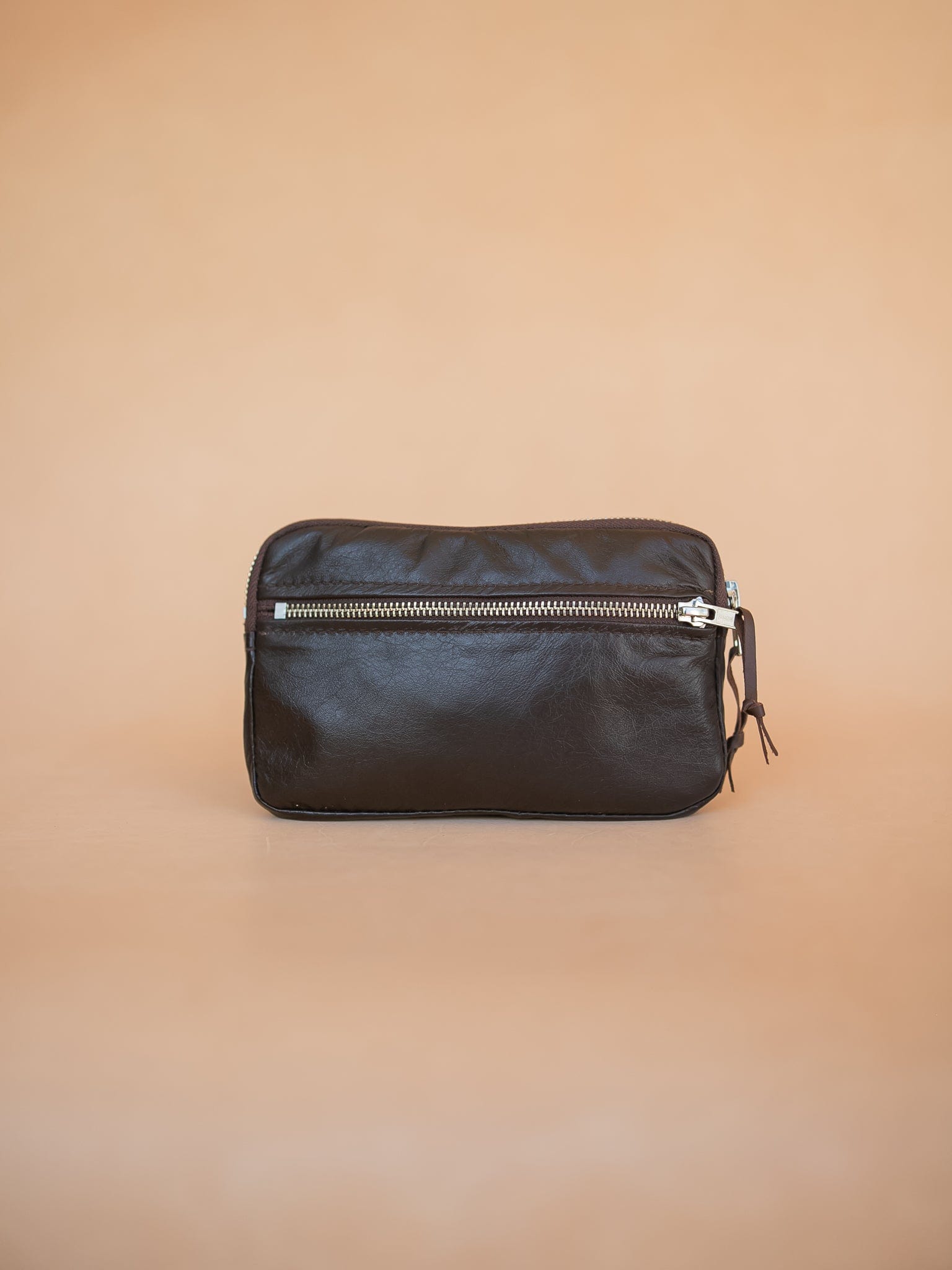 The Real McCaul Coin Purse Parker Pouch - Kangaroo Australian Made Australian Owned Tri-Pocket Leather Pouch 