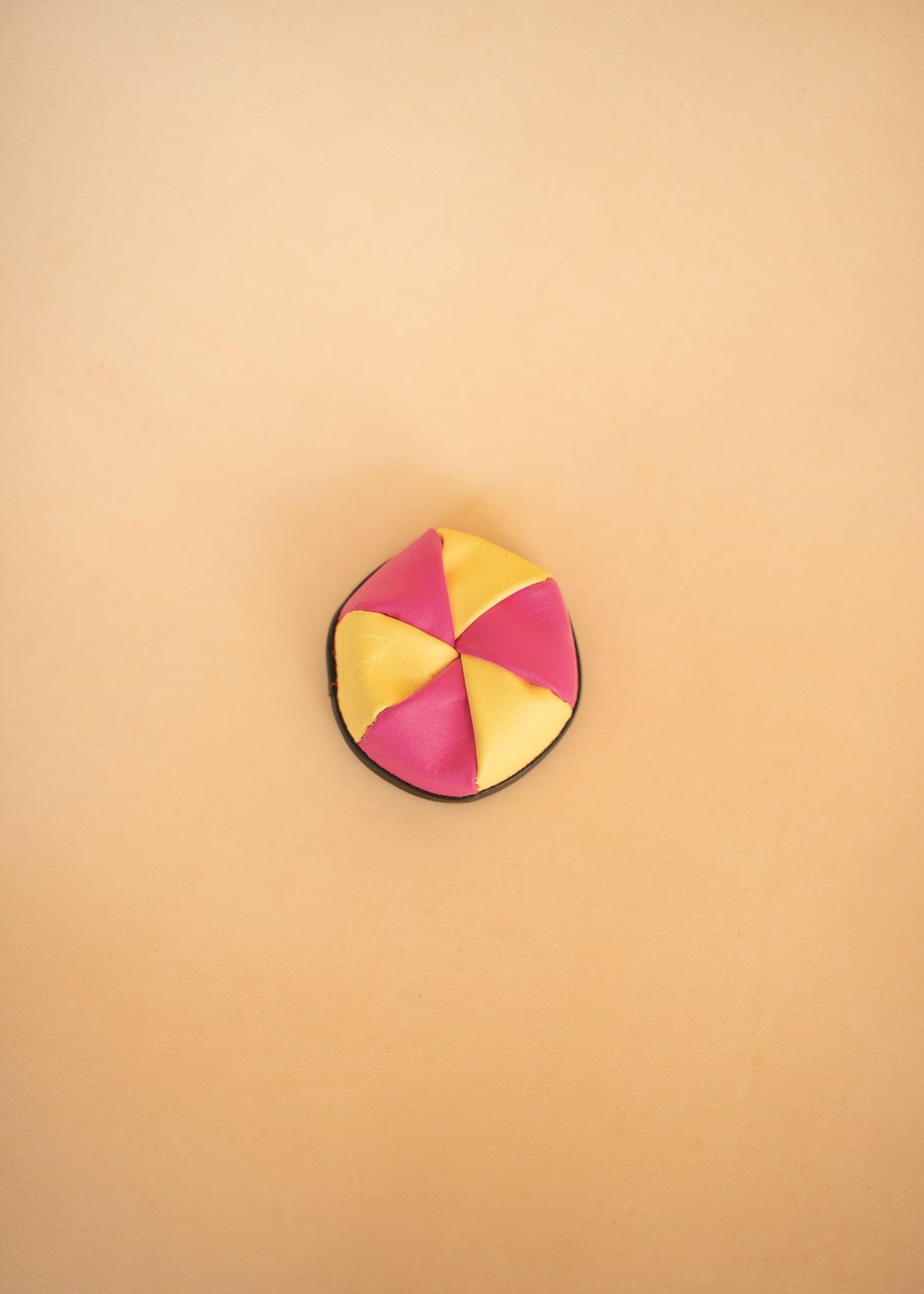 The Real McCaul Coin Purse Pink/Yellow Twist Coin Pouch Australian Made Australian Owned Twist Coin Pouch - MADE IN AUSTRALIA - Kangaroo & Cowhide Genuine Leather