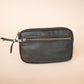 The Real McCaul Coin Purse Small / Black / Antique Brass Parker Pouch - Cowhide Australian Made Australian Owned Tri-Pocket Leather Pouch 