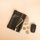 The Real McCaul Coin Purse Small / Black / Silver Paula Zip Pouch - Cowhide Australian Made Australian Owned Paula Zip Leather Pouch Purse- Made in Australia Cowhide leather
