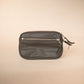 The Real McCaul Coin Purse Small / Dark Brown / Silver Parker Pouch - Cowhide Australian Made Australian Owned Tri-Pocket Leather Pouch 