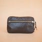 The Real McCaul Coin Purse Small / Dark Brown / Silver Parker Pouch - Kangaroo Australian Made Australian Owned Tri-Pocket Leather Pouch 