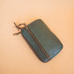 The Real McCaul Coin Purse Small / Green / Antique Brass Parker Pouch - Kangaroo Australian Made Australian Owned Tri-Pocket Leather Pouch 