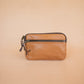 The Real McCaul Coin Purse Small / Tan / Antique Brass Parker Pouch - Kangaroo Australian Made Australian Owned Tri-Pocket Leather Pouch 
