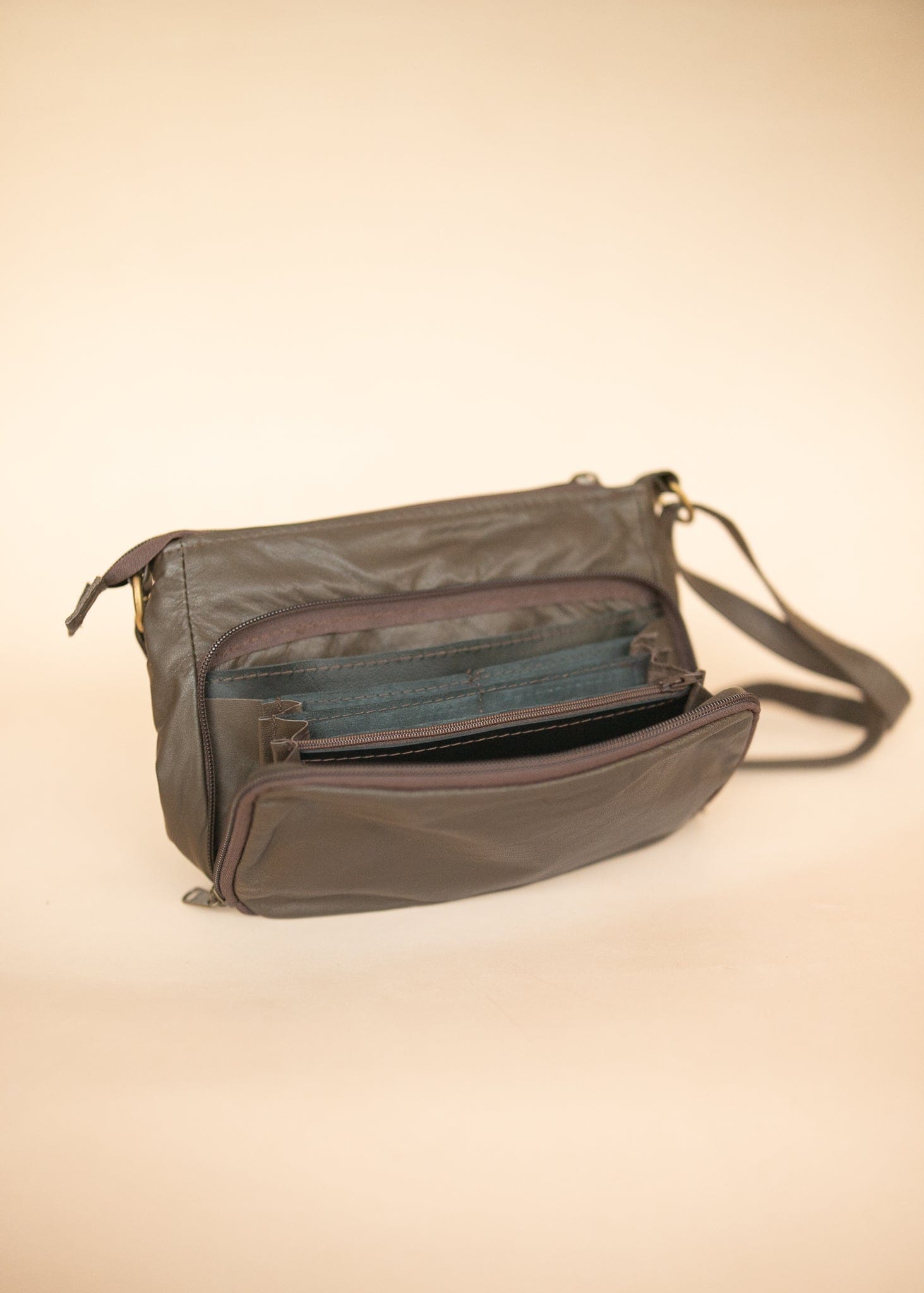 The Real McCaul Handbags Annette HandBag - Small - Cowhide - Dark Brown Australian Made Australian Owned Women's HandBags- Made in Australia Kangaroo & Cowhide Leather