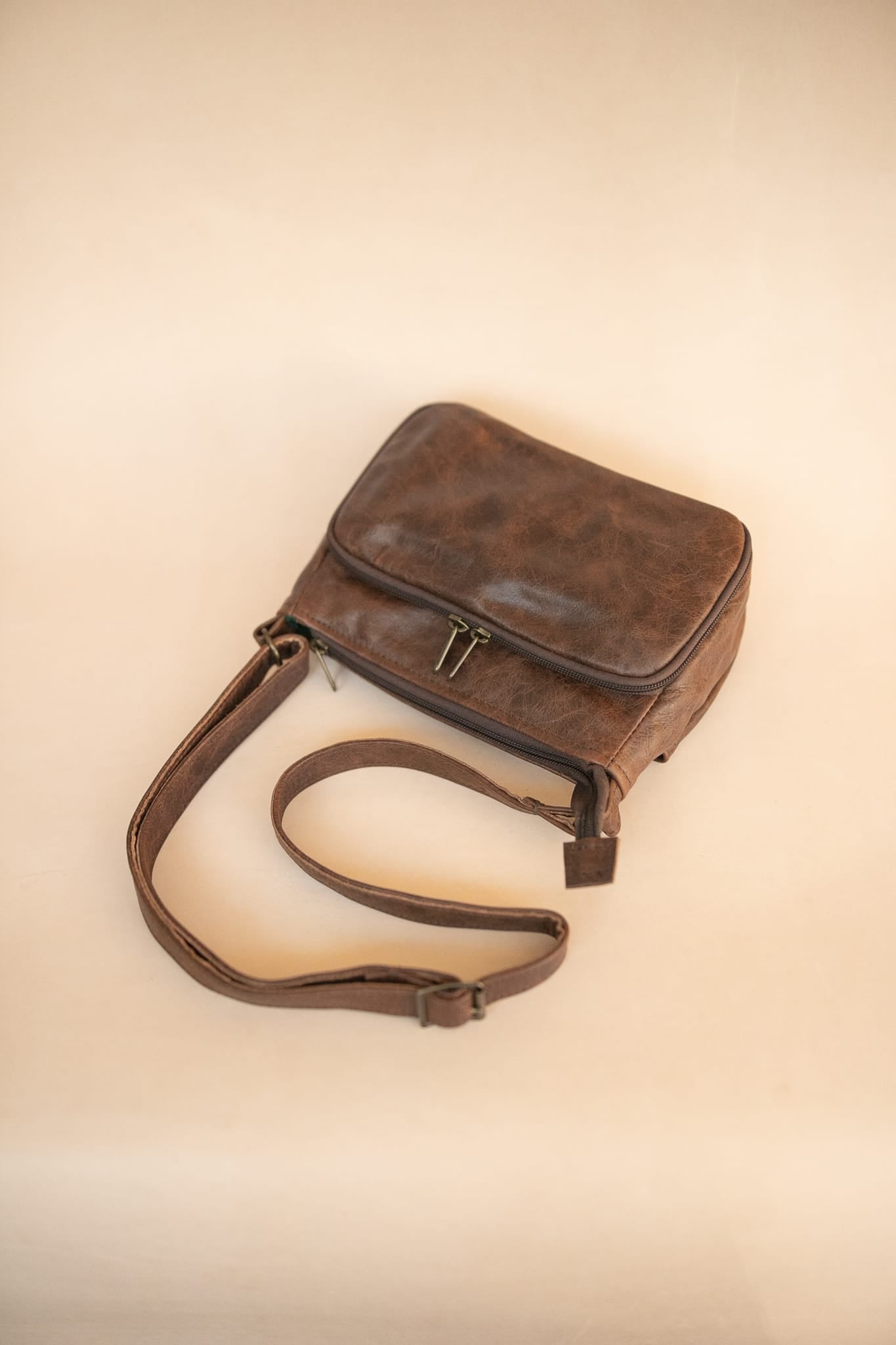 The Real McCaul Handbags Annette HandBag - Small - Cowhide - Premium Marble Brown Australian Made Australian Owned Women's HandBags- Made in Australia Kangaroo & Cowhide Leather
